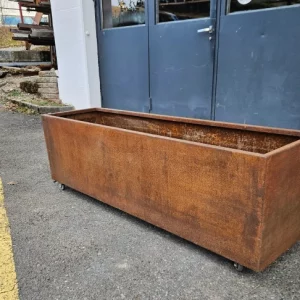 Bac à fleurs Corten rectangle