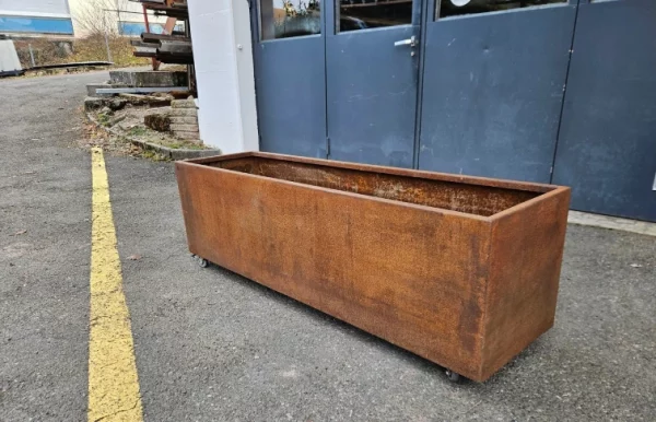 Bac à fleurs Corten rectangle